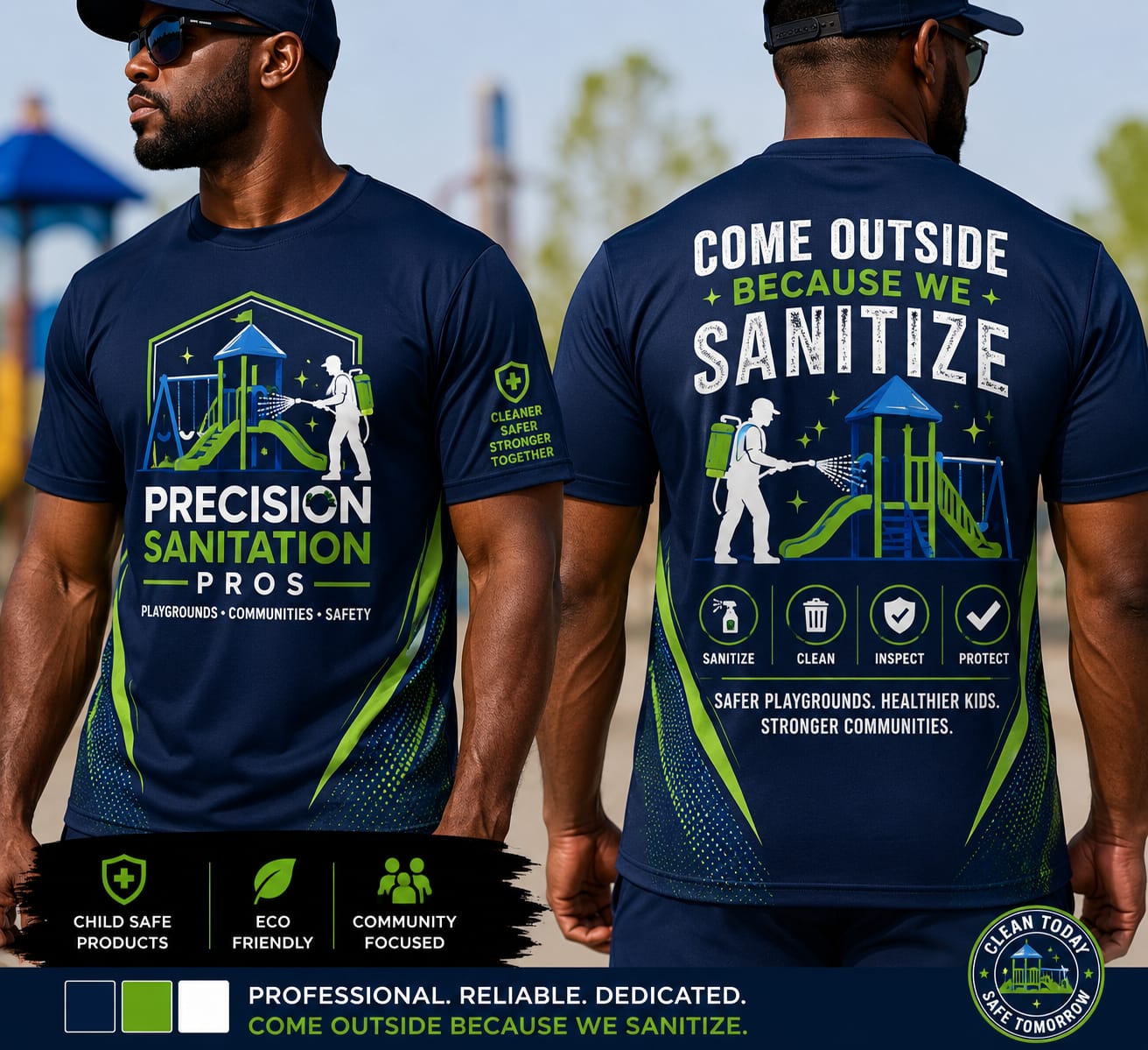 Precision Sanitation Pros uniformed crew